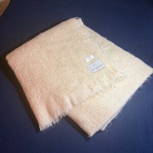 Yves Delorme Paris 100% Mohair Woven XL Blanket King Size 240x280cm Ivory Cream
